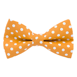 [JA.NP.MO.DOTS.04] Noeud papillon "Big Dots" points blancs sur fond orange