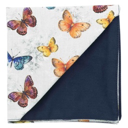 Pochette "Butterfly Effect" papillons multicolores sur fond blanc
