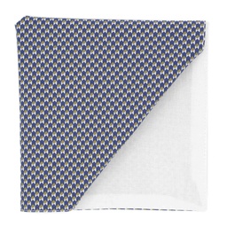 Pochette "Illusionniste" cubes bleu marine, marron et blanc
