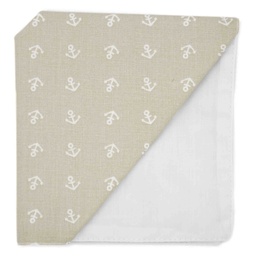 Pochette "In The Navy" ancres blanches sur fond beige