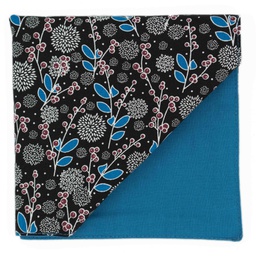 Pochette "Fleur de nuit" fleurs sur fond noir