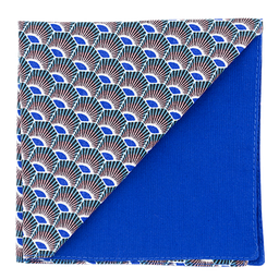 Pochette japonais "Plumes" bleu roi