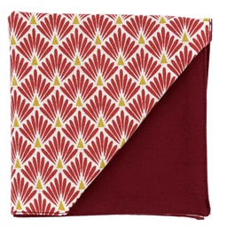 Pochette japonais "Plumes de paon" rouge