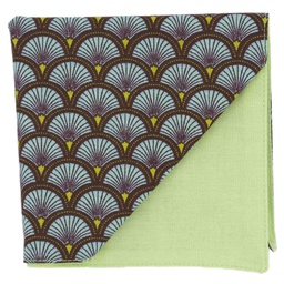Pochette japonais "Grands Éventails" bleu ciel