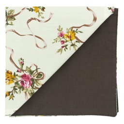 Pochette "Renaissance" fleurs sur fond vert pâle