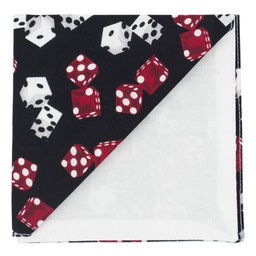 Pochette "Casino Royal" dés rouges et blancs sur fond noir