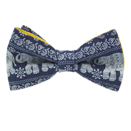Noeud papillon jean "Taj Mahal" - éléphants