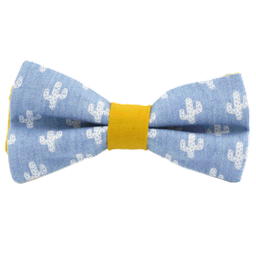 [JA.NP.JE.LULU.01] Noeud papillon jean "Lucky Luke" - Cactus blancs