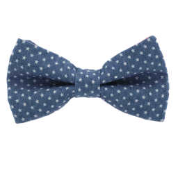[JA.NP.JE.LSTA.01] Noeud papillon jean "Little Star" - Etoiles blanches