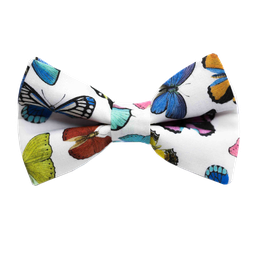 Noeud papillon "Spring Butterfly" papillons colorés sur fond blanc