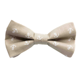 Noeud papillon "In The Navy" ancres blanches sur fond beige