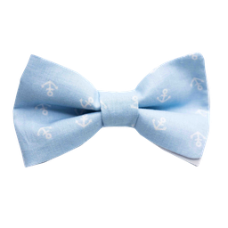 Noeud papillon "In The Navy" ancres blanches sur fond bleu ciel