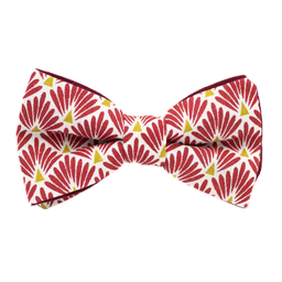 Noeud papillon japonais "Plumes de Paon" rouge