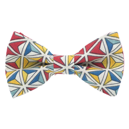 Noeud papillon japonais "Prisme" rouge et jaune