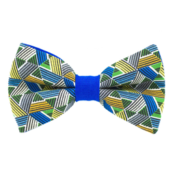 Noeud papillon japonais "Kaléidoscope" bleu