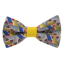 Noeud papillon japonais "Kaléidoscope" jaune