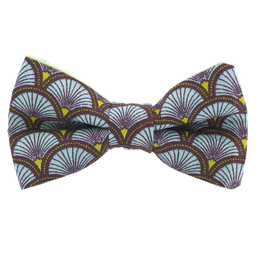Noeud papillon japonais "Grands Éventails" bleu ciel