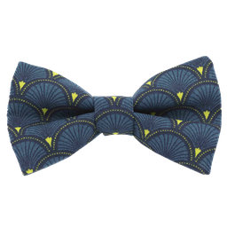 Noeud papillon japonais "Grands Éventails" bleu