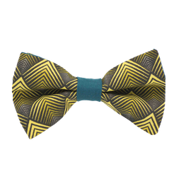 Noeud papillon japonais "Géométrique" jaune