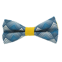 Noeud papillon japonais "Géométrique" turquoise