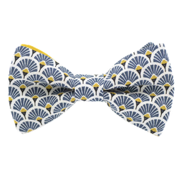 Noeud papillon japonais "Éventails" bleu marine
