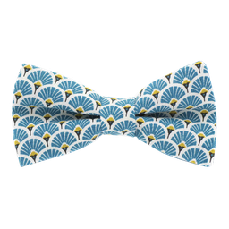 Noeud papillon japonais "Éventails" turquoise