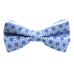 Noeud papillon japonais "Asanoha" bleu électrique