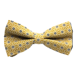 Noeud papillon japonais "Asanoha" jaune moutarde