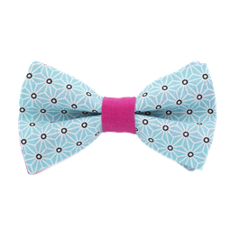 Noeud papillon japonais "Asanoha" bleu ciel