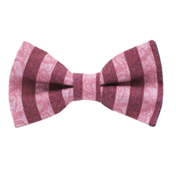 Noeud papillon "Sam" rayures rose et lie de vin