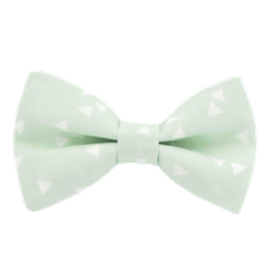 Noeud papillon "Pythagore" triangles blancs sur fond vert anis