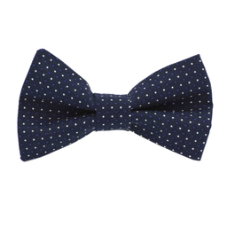 Noeud papillon "Milkyway" pois blanc et mauve sur fond bleu marine
