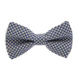 Noeud papillon "Illusionniste" cubes bleu marine, marron et blanc