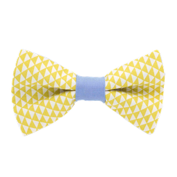 Noeud papillon "Illuminati" motifs géométriques jaunes et blancs