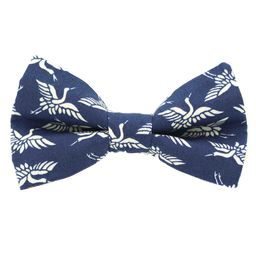 Noeud papillon "Hunger Games" cigognes blanches sur fond bleu