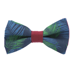 Noeud papillon "Hawaï" bleu marine bague bordeaux