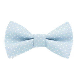 Noeud papillon "Little Dots" petits pois blancs sur fond bleu ciel