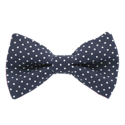 Noeud papillon "Little Dots" petits pois blancs sur fond bleu marine