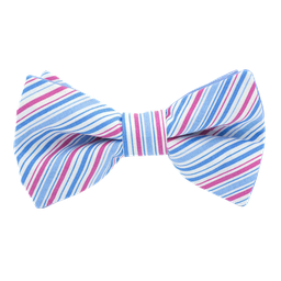 Noeud papillon "Candy Cane" rayé bleu ciel et rose