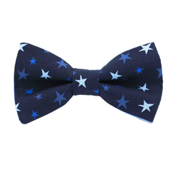 Noeud papillon "Circus" étoiles bleues sur fond bleu marine