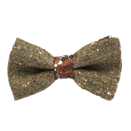 [JA.NP.TW.EDIM.13] Nœud papillon Tweed "Edimbourg" - Caviar Oxford beige