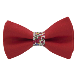 Noeud papillon uni rouge "Moscou" bague Liberty "Emma and Georgina" rouge