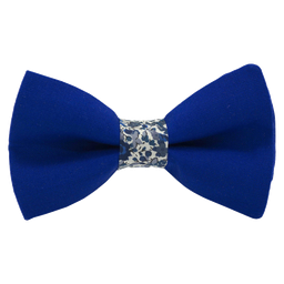 Noeud papillon uni bleu roi "Saint-Pétersbourg" bague Liberty "Emma and Georgina" bleu