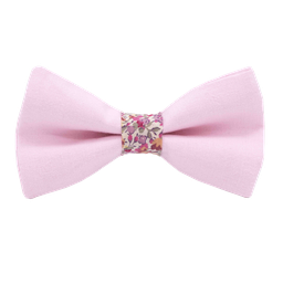Noeud papillon uni rose pâle "Toulouse" bague Liberty Emma and Georgina rose