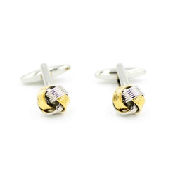 Boutons de manchettes "Nœud marin doré et argenté"