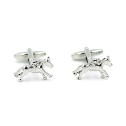 Boutons de manchettes "Cavalier argenté"