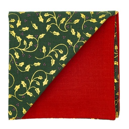 Pochette "Holy Christmas" branches de houx dorées