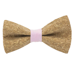 Noeud papillon en liège "Sauvignon" bague rose pâle