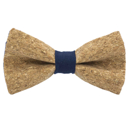 Noeud papillon en liège "Sauvignon" bague bleu marine