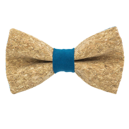 Noeud papillon en liège "Sauvignon" bague bleu canard